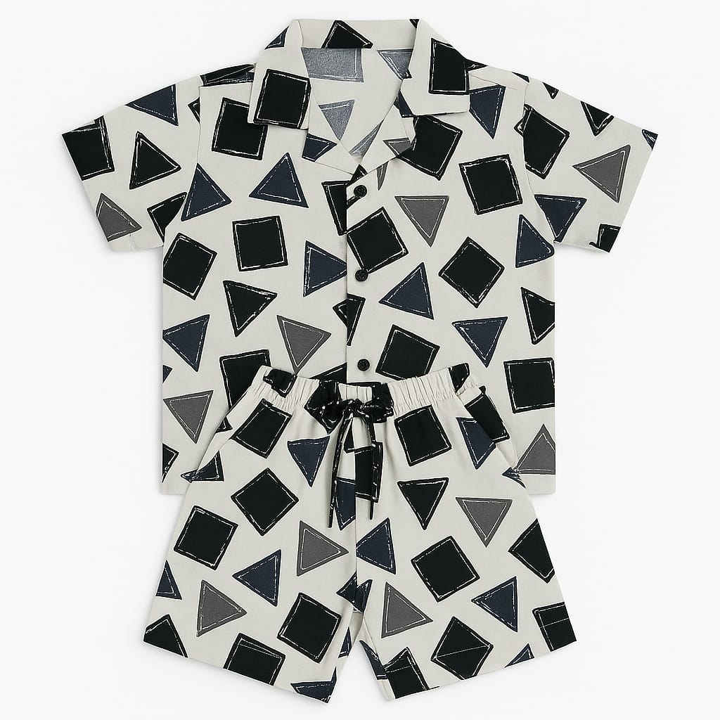 White Black Shapes Co-ords Set