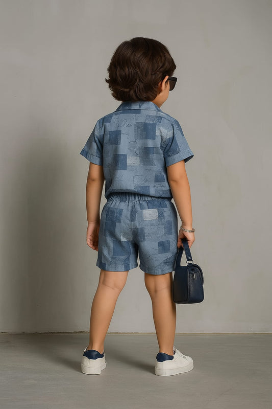 Blue Patches Co-ords Set