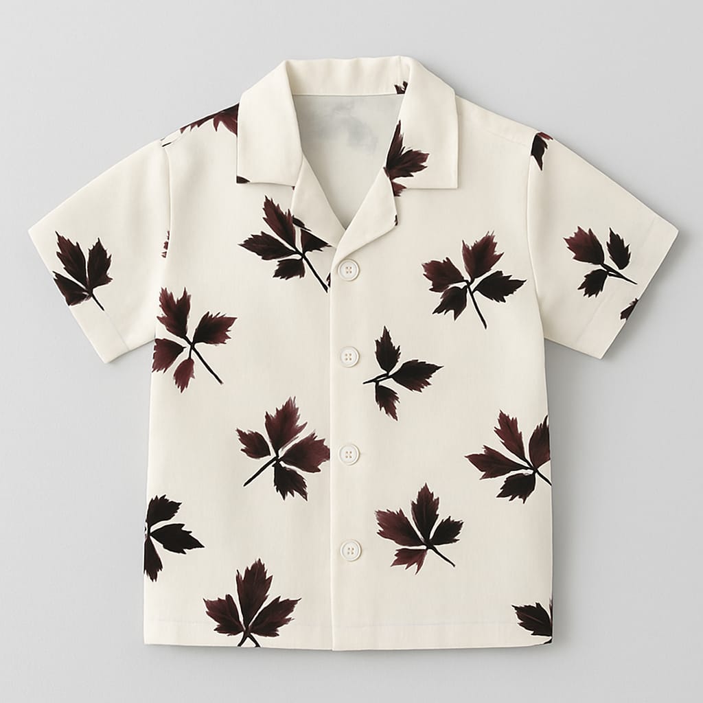 White Brown Leaf Co-ords Set (3-12 Years)