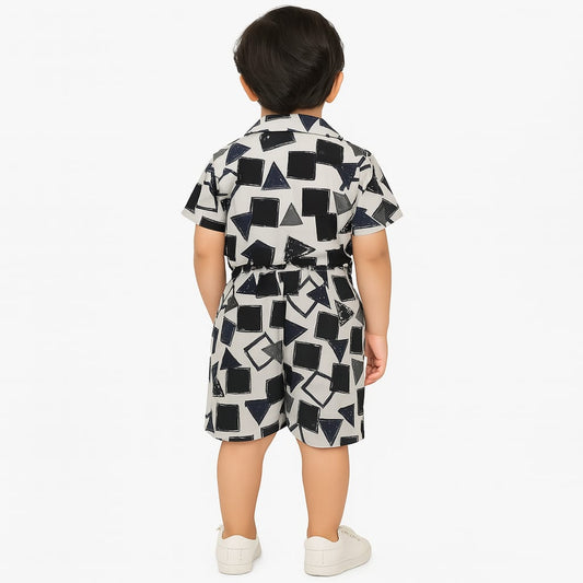 White Black Shapes Co-ords Set