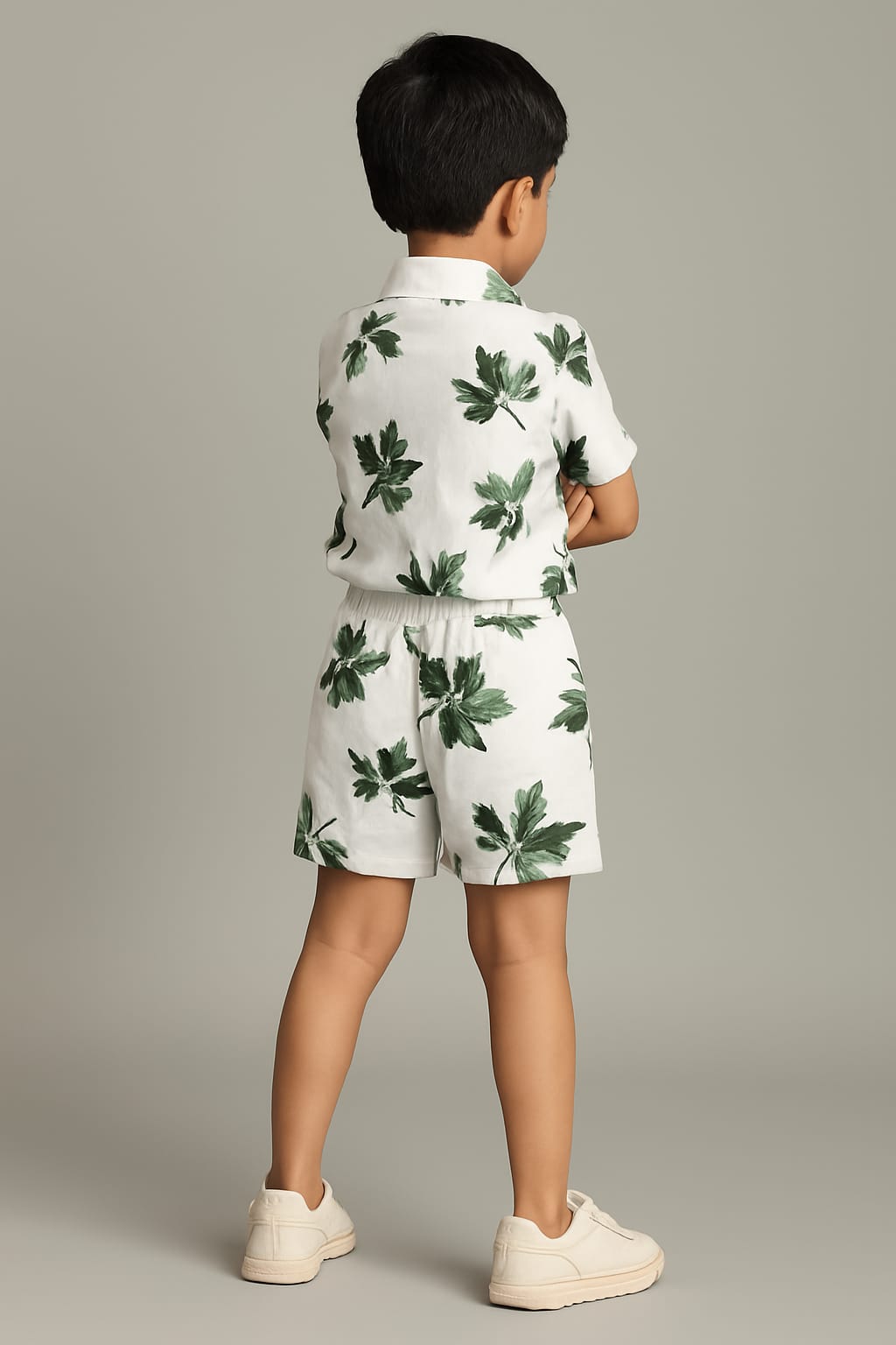 White Green Leaf Co-ords Set (3-12 Years)